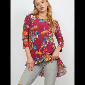 Flax floral print top